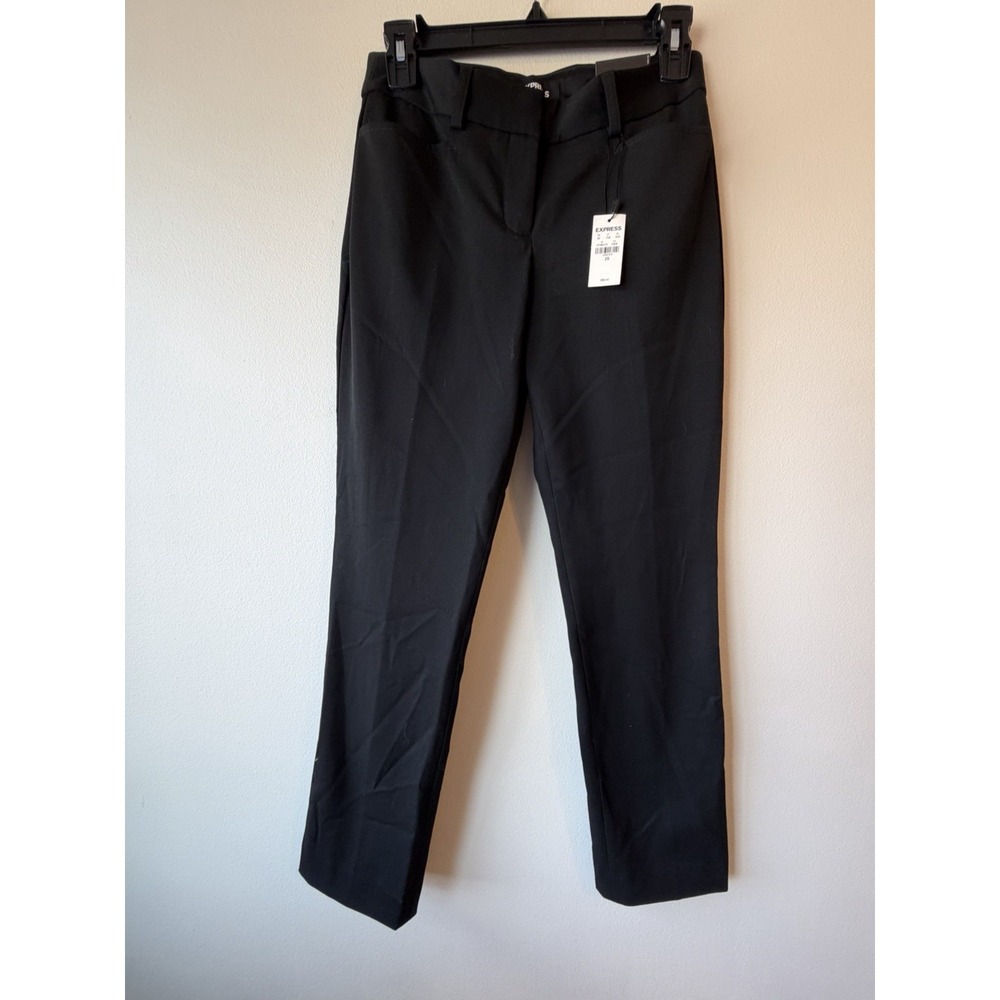 Express‎ Mid Rise Skinny Dress Pants Womens 2S Black Stretch Pockets